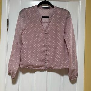 Suzy Shier Pink Long Sleeve Buttoned Blouse